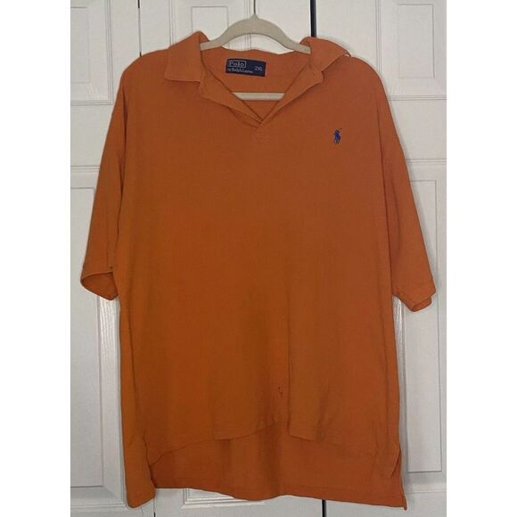 Polo Ralph Lauren Shirt Mens Size 2x Classic Fit Solid Orange Short Sleeve XXL - Picture 1 of 8